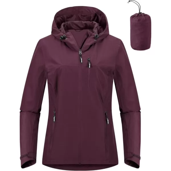 Outdoor Ventures Packable Rain Jacket Women Lightweight Waterproof Raincoat with Hood Cycling Bike Jacket Windbreaker