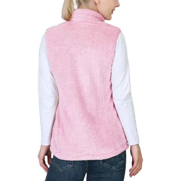 Outdoor Ventures Women's Fleece Vest Plush Polar Soft Sherpa Sleeveless Lightweight Jacket with Zip up Pockets
