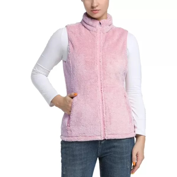 Outdoor Ventures Women's Fleece Vest Plush Polar Soft Sherpa Sleeveless Lightweight Jacket with Zip up Pockets