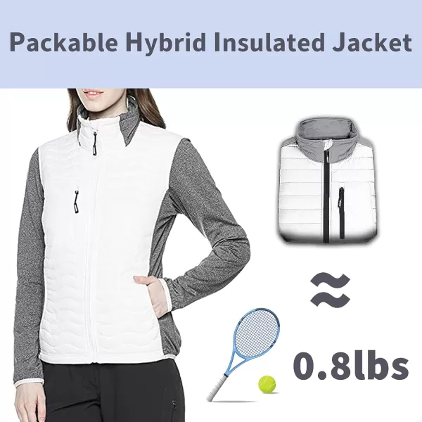 Outdoor Ventures Women's Hybrid Jacket Lightweight Insulated Jacket Full Zip Quilted Outerwear Jacket