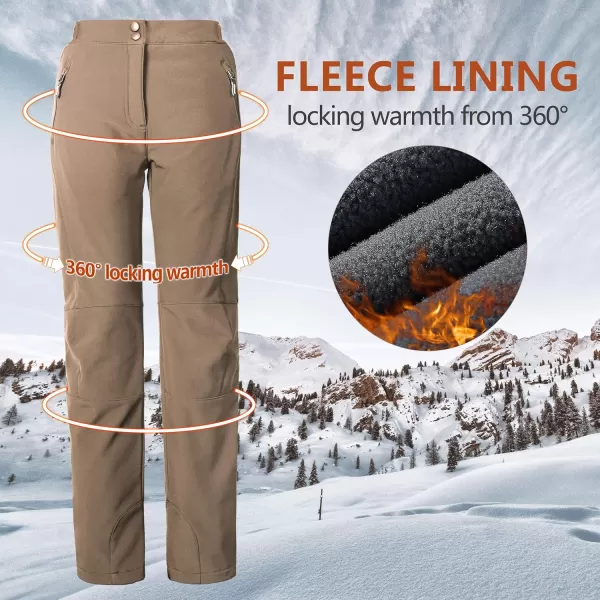 Outdoor Ventures Women's Idra Fleece Lined Hiking Pants Outdoor Softshell Waterproof Snow Pants Windproof Ski Pants