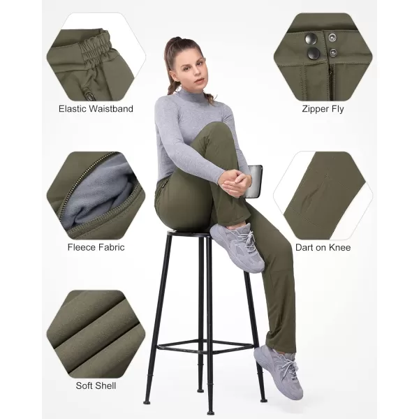 Outdoor Ventures Women's Idra Fleece Lined Hiking Pants Outdoor Softshell Waterproof Snow Pants Windproof Ski Pants