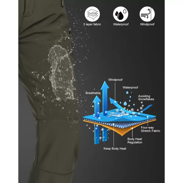 Outdoor Ventures Women's Idra Fleece Lined Hiking Pants Outdoor Softshell Waterproof Snow Pants Windproof Ski Pants