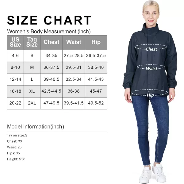 Outdoor Ventures Women's Lightweight Raincoat Packable Rain Jacket Waterproof Raincoat with Hood Active Outdoor Windbreaker