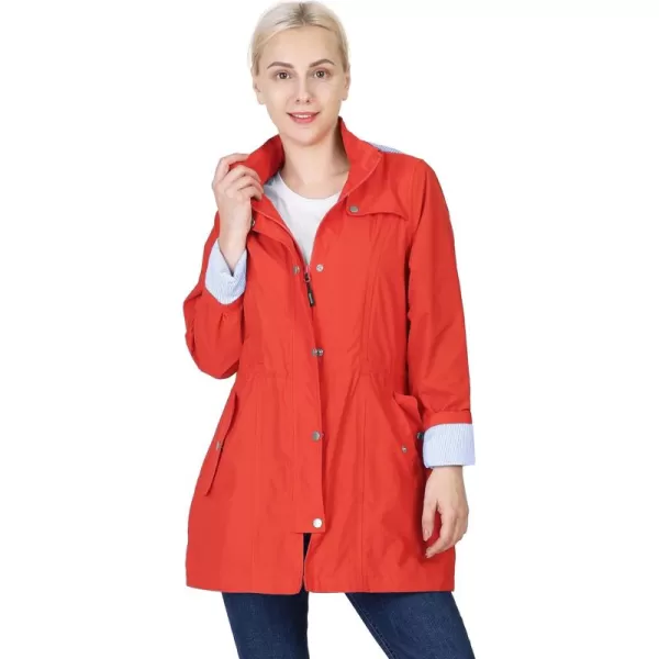 Outdoor Ventures Women's Lightweight Raincoat Waterproof Outdoor Windbreaker with Detachable Hood Trench Rain Jacket