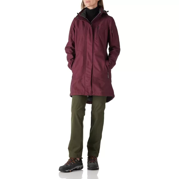 Outdoor Ventures Women's Long Softshell Jacket with Removable Hood Insulated Warm Fleece Lined Winter Coat Waterproof Parka