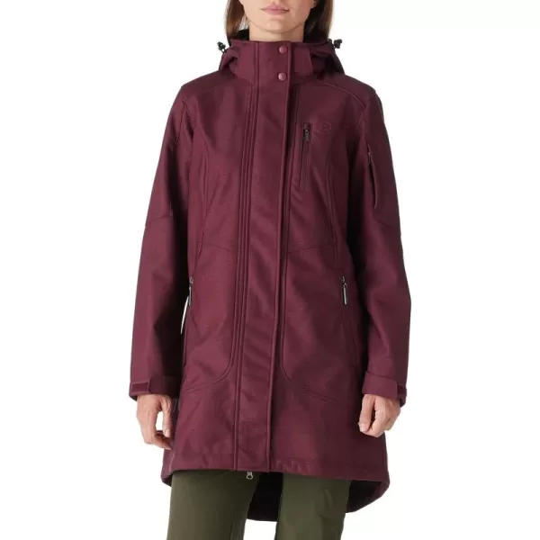 Outdoor Ventures Women's Long Softshell Jacket with Removable Hood Insulated Warm Fleece Lined Winter Coat Waterproof Parka