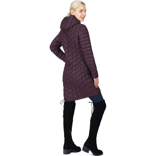 Outdoor Ventures Women's Maryan Hooded Ultra Lightweight Warm Thermolite Long Puffer Coat