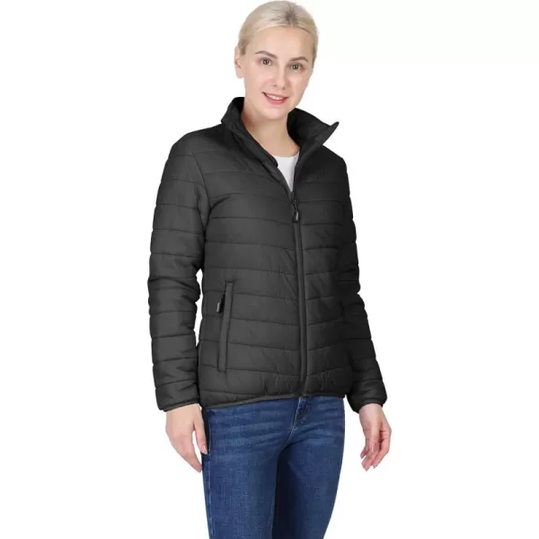 Outdoor Ventures Women's Packable Full-Zip Short Puffer Jacket Insulated Quilted Warm Lightweight Winter Coat)