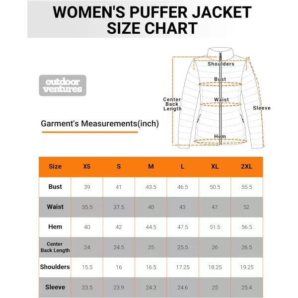 Outdoor Ventures Women's Packable Full-Zip Short Puffer Jacket Insulated Quilted Warm Lightweight Winter Coat)