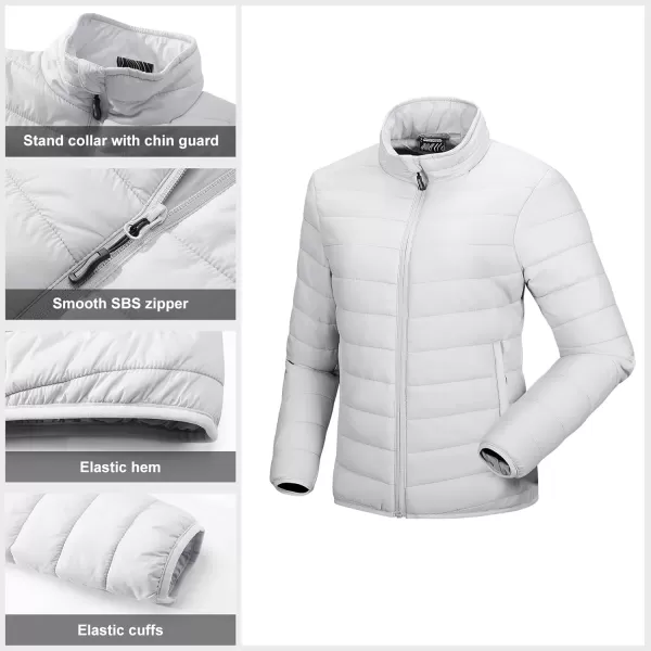 Outdoor Ventures Women's Packable Full-Zip Short Puffer Jacket Insulated Quilted Warm Lightweight Winter Coat)