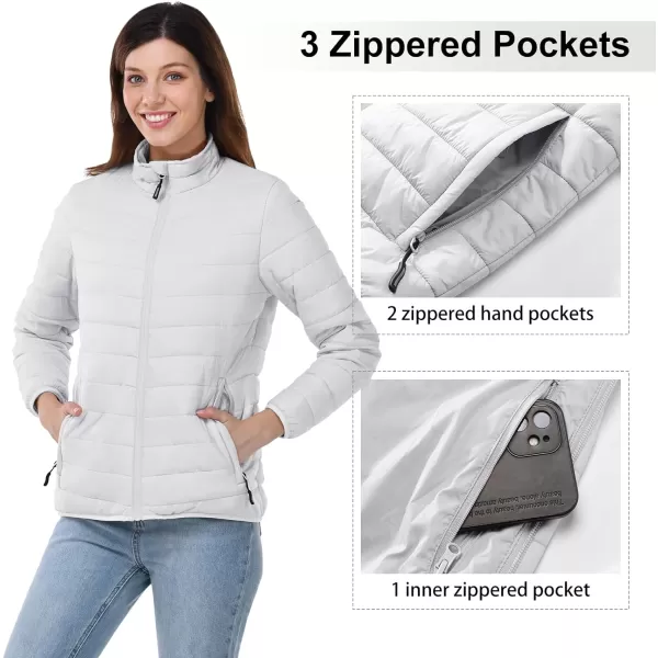 Outdoor Ventures Women's Packable Full-Zip Short Puffer Jacket Insulated Quilted Warm Lightweight Winter Coat)