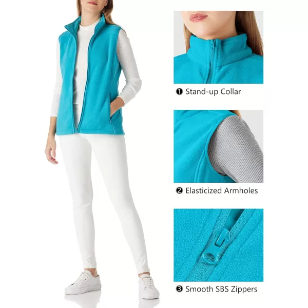 Outdoor Ventures Women's Polar Fleece Zip Vest Outerwear with Pockets,Warm Sleeveless Coat Vest for Fall &amp; Winter