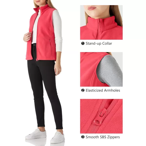 Outdoor Ventures Women's Polar Fleece Zip Vest Outerwear with Pockets,Warm Sleeveless Coat Vest for Fall &amp; Winter
