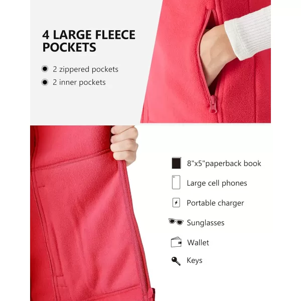 Outdoor Ventures Women's Polar Fleece Zip Vest Outerwear with Pockets,Warm Sleeveless Coat Vest for Fall &amp; Winter