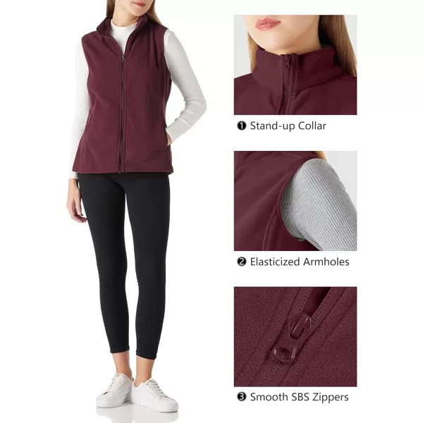 Outdoor Ventures Women's Polar Fleece Zip Vest Outerwear with Pockets,Warm Sleeveless Coat Vest for Fall &amp; Winter
