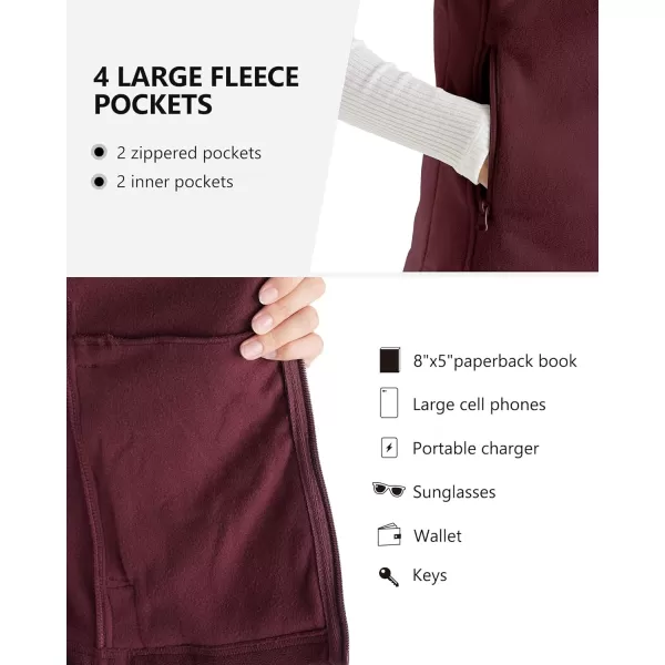 Outdoor Ventures Women's Polar Fleece Zip Vest Outerwear with Pockets,Warm Sleeveless Coat Vest for Fall &amp; Winter