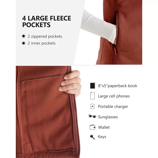 Outdoor Ventures Women's Polar Fleece Zip Vest Outerwear with Pockets,Warm Sleeveless Coat Vest for Fall &amp; Winter