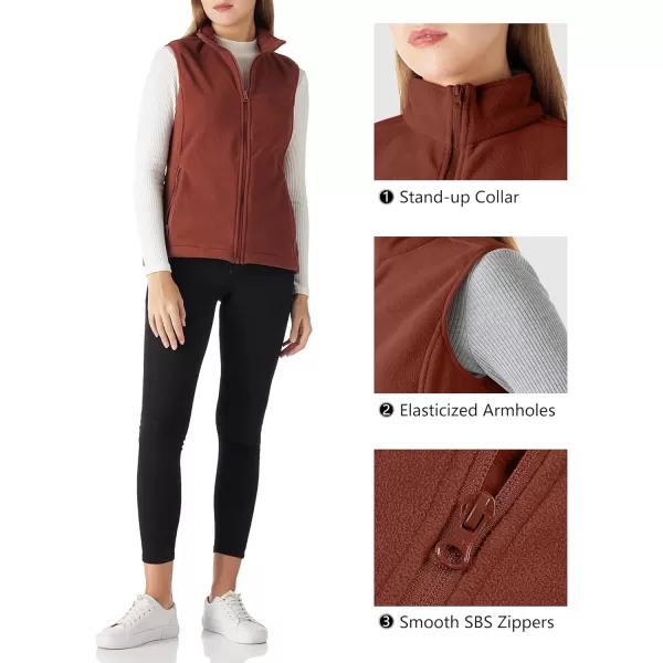 Outdoor Ventures Women's Polar Fleece Zip Vest Outerwear with Pockets,Warm Sleeveless Coat Vest for Fall &amp; Winter