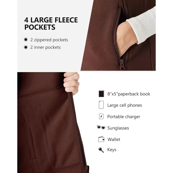 Outdoor Ventures Women's Polar Fleece Zip Vest Outerwear with Pockets,Warm Sleeveless Coat Vest for Fall &amp; Winter