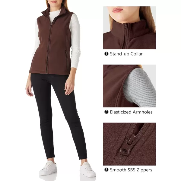 Outdoor Ventures Women's Polar Fleece Zip Vest Outerwear with Pockets,Warm Sleeveless Coat Vest for Fall &amp; Winter