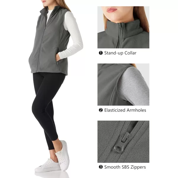 Outdoor Ventures Women's Polar Fleece Zip Vest Outerwear with Pockets,Warm Sleeveless Coat Vest for Fall &amp; Winter