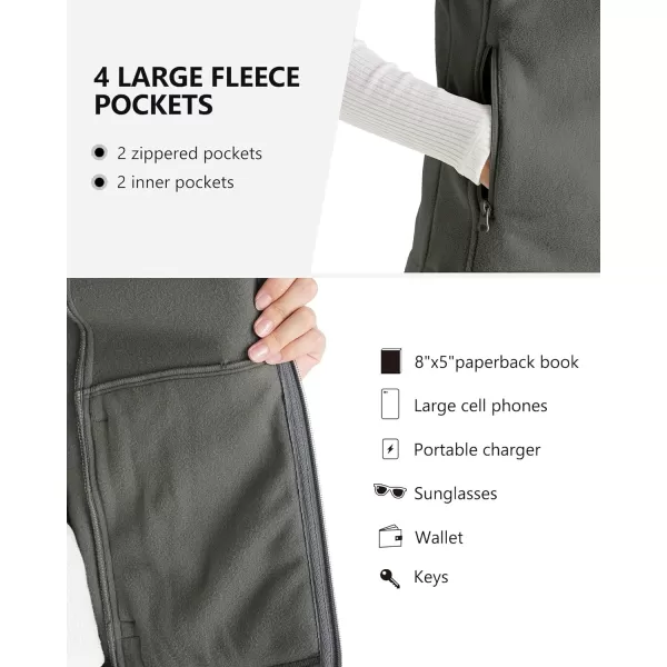 Outdoor Ventures Women's Polar Fleece Zip Vest Outerwear with Pockets,Warm Sleeveless Coat Vest for Fall &amp; Winter