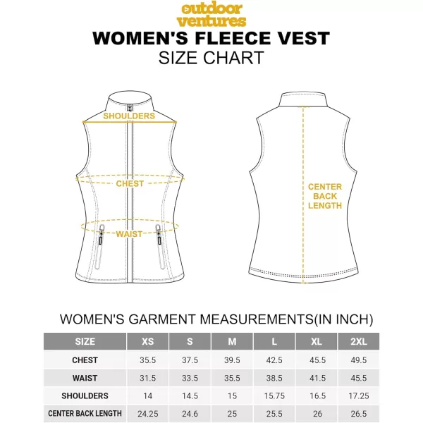 Outdoor Ventures Women's Polar Fleece Zip Vest Outerwear with Pockets,Warm Sleeveless Coat Vest for Fall &amp; Winter