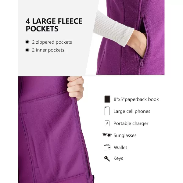 Outdoor Ventures Women's Polar Fleece Zip Vest Outerwear with Pockets,Warm Sleeveless Coat Vest for Fall &amp; Winter