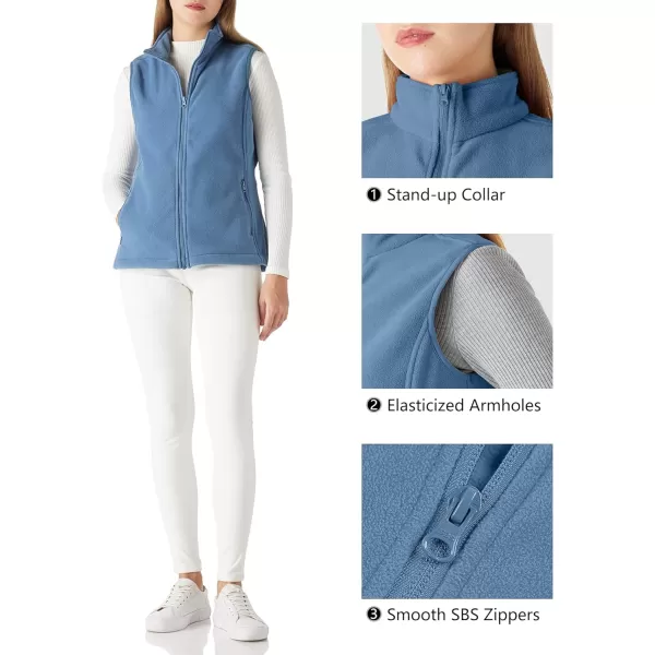 Outdoor Ventures Women's Polar Fleece Zip Vest Outerwear with Pockets,Warm Sleeveless Coat Vest for Fall &amp; Winter