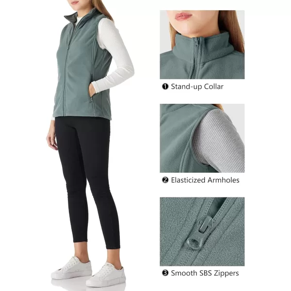 Outdoor Ventures Women's Polar Fleece Zip Vest Outerwear with Pockets,Warm Sleeveless Coat Vest for Fall &amp; Winter