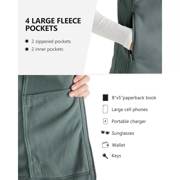 Outdoor Ventures Women's Polar Fleece Zip Vest Outerwear with Pockets,Warm Sleeveless Coat Vest for Fall &amp; Winter