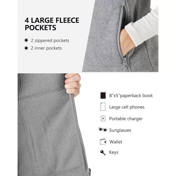 Outdoor Ventures Women's Polar Fleece Zip Vest Outerwear with Pockets,Warm Sleeveless Coat Vest for Fall &amp; Winter