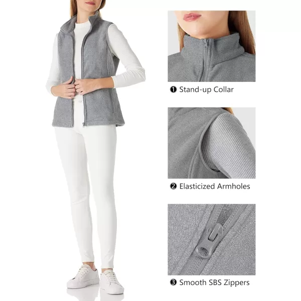 Outdoor Ventures Women's Polar Fleece Zip Vest Outerwear with Pockets,Warm Sleeveless Coat Vest for Fall &amp; Winter