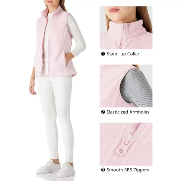 Outdoor Ventures Women's Polar Fleece Zip Vest Outerwear with Pockets,Warm Sleeveless Coat Vest for Fall &amp; Winter