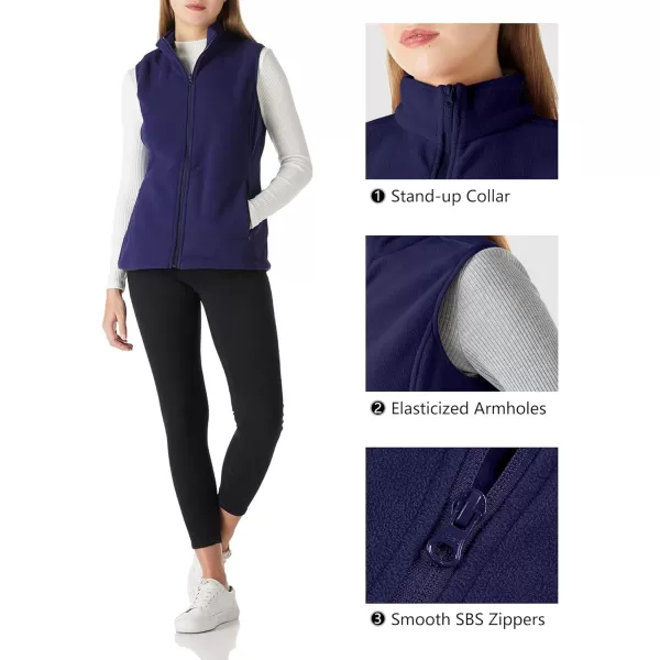 Outdoor Ventures Women's Polar Fleece Zip Vest Outerwear with Pockets,Warm Sleeveless Coat Vest for Fall &amp; Winter