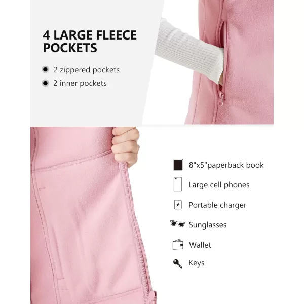 Outdoor Ventures Women's Polar Fleece Zip Vest Outerwear with Pockets,Warm Sleeveless Coat Vest for Fall &amp; Winter