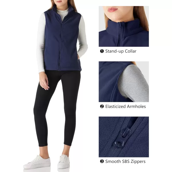 Outdoor Ventures Women's Polar Fleece Zip Vest Outerwear with Pockets,Warm Sleeveless Coat Vest for Fall &amp; Winter