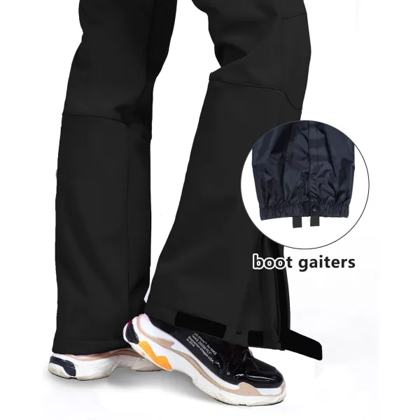 Outdoor Ventures Women's Ski Snow Bib Pants Warm Insulated Waterproof Snowboard Softshell Pants with Detachable Bib