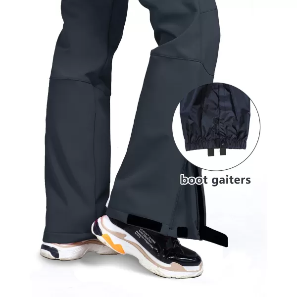 Outdoor Ventures Women's Ski Snow Bib Pants Warm Insulated Waterproof Snowboard Softshell Pants with Detachable Bib