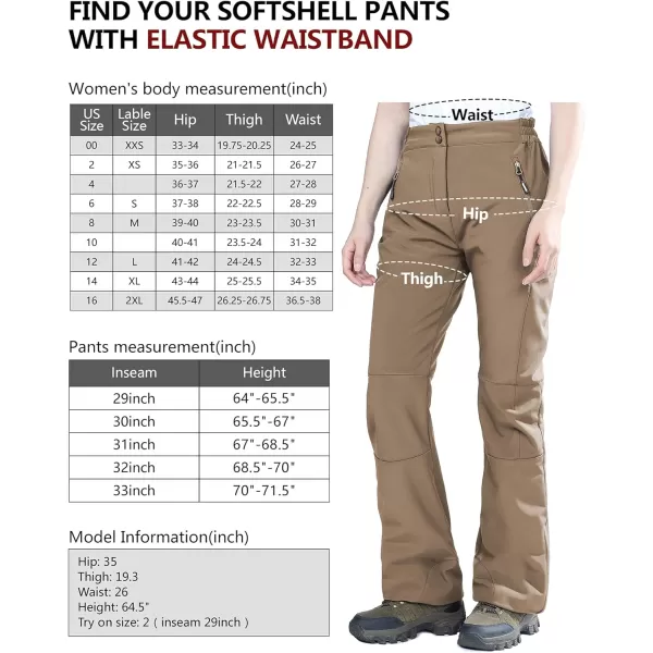 Outdoor Ventures Women's Sleek Waterproof Softshell Fleece Lined Ski Snow Insulated High Rise Hiking Pants with Bottom Zipper