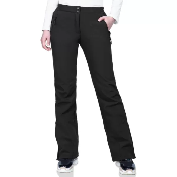 Outdoor Ventures Women's Snow Pants Waterproof Windproof Outdoor Fleece Lined Softshell Insulated Ski Pants with Boot Gaiters