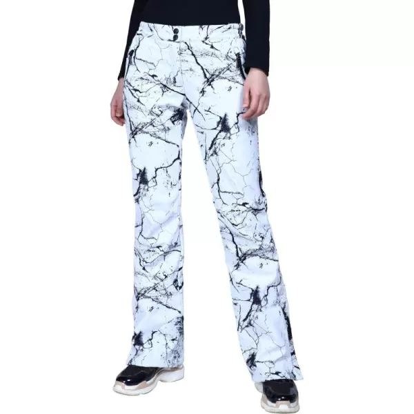 Outdoor Ventures Women's Snow Pants Waterproof Windproof Outdoor Fleece Lined Softshell Insulated Ski Pants with Boot Gaiters