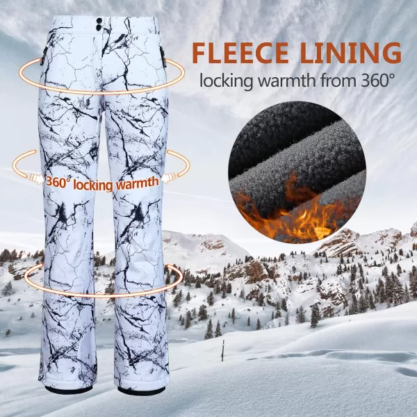 Outdoor Ventures Women's Snow Pants Waterproof Windproof Outdoor Fleece Lined Softshell Insulated Ski Pants with Boot Gaiters