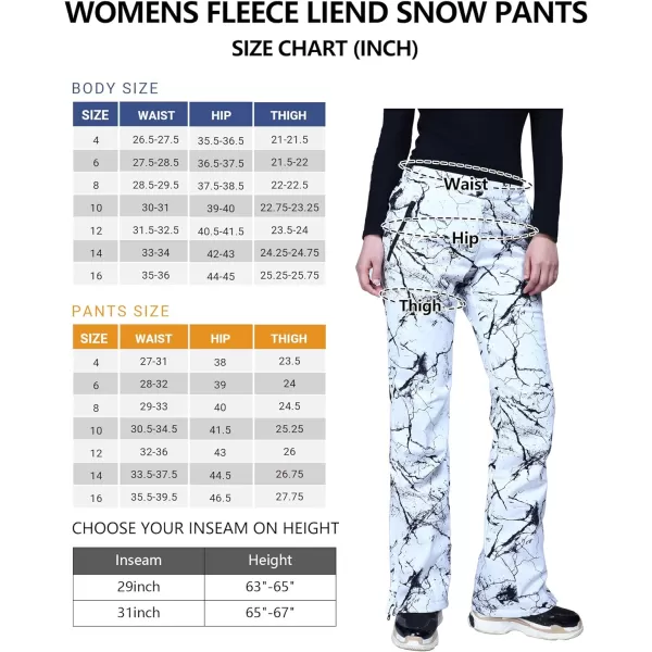 Outdoor Ventures Women's Snow Pants Waterproof Windproof Outdoor Fleece Lined Softshell Insulated Ski Pants with Boot Gaiters