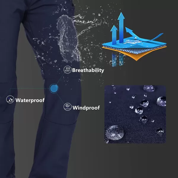Outdoor Ventures Women's Snow Pants Waterproof Windproof Outdoor Fleece Lined Softshell Insulated Ski Pants with Boot Gaiters