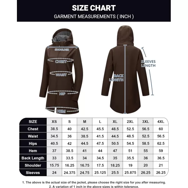 Outdoor Ventures Women's Softshell Jacket with Removable Hood Fleece Lined Windbreaker Insulated Long Warm Rain Jacket