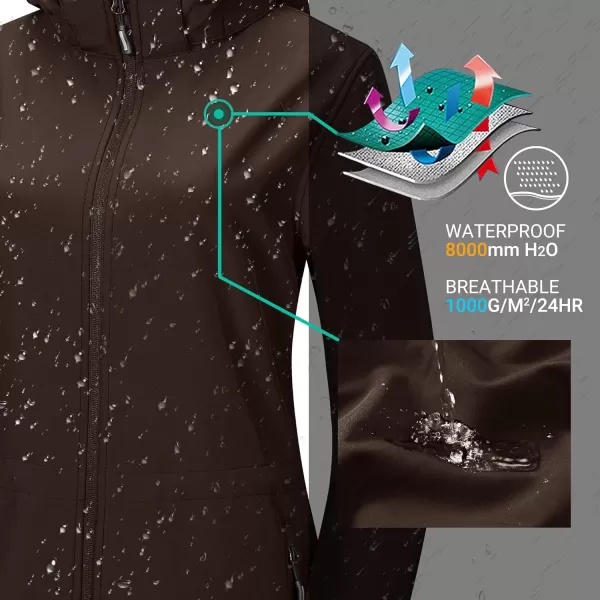 Outdoor Ventures Women's Softshell Jacket with Removable Hood Fleece Lined Windbreaker Insulated Long Warm Rain Jacket