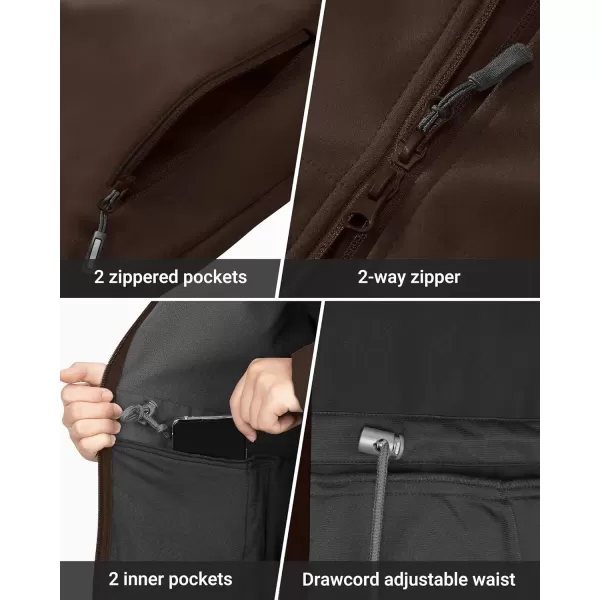 Outdoor Ventures Women's Softshell Jacket with Removable Hood Fleece Lined Windbreaker Insulated Long Warm Rain Jacket