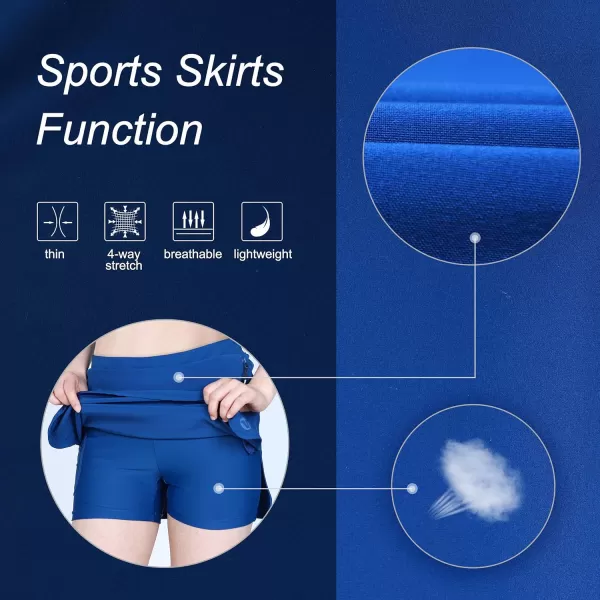 Outdoor Ventures Women's Tennis Skirts with Pockets, Golf Skort Workout Athletic Running Hiking Skirts with Shorts